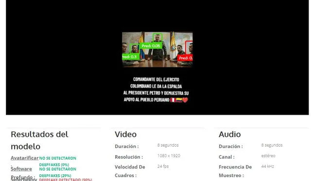 <em> Resultados del detector Deep Ware. Foto: captura de pantalla</em>   