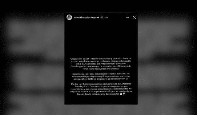 Valentino Palacios desmiente rumores sobre una colaboración | Foto: Composición LR/ Instagram Valentino Palacios desmiente rumores sobre una colaboración | Foto: Composición LR/ Instagram