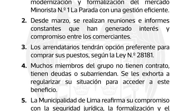  Municipalidad de Lima Responde a comerciantes de La Parada Foto: X/@MuniLima   