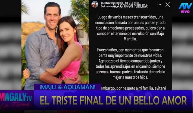  El mensaje que compartió Gustavo Salcedo en su historia de Instagram. Foto: Magaly TV, la firme/IG - Gustavo Salcedo   