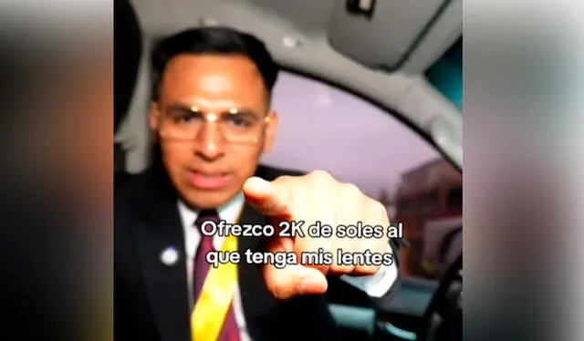  Los lentes perdidos, que Vidal tienen medidas personalizadas y fueron un regalo de su padre, lo que aumentó su significado emocional para la autoridad edil. Foto: composición LR/ TikTok / @clip.vidalpresi8   