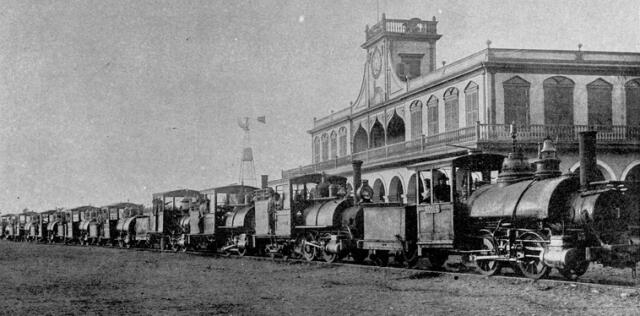 Uno de los pocos registros del ferrocarril Lima-Callao, que conectaba la capital peruana con el puerto chalaco. Uno de los pocos registros del ferrocarril Lima-Callao, que conectaba la capital peruana con el puerto chalaco.