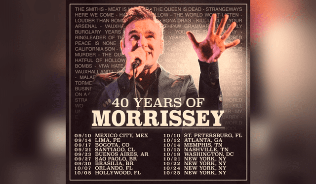  Morrisey se presentará este 14 de septiembre, en Lima. Foto: ComposiciónLR/Instagram   