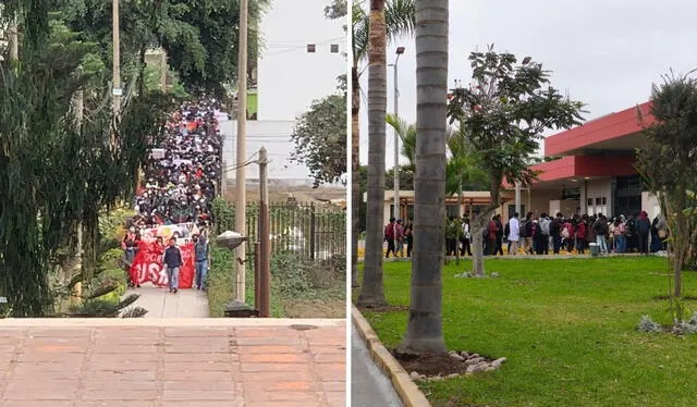  Alumnado se reúne para protestar en contra de medidas de la rectora. Fuente: Difusión.   