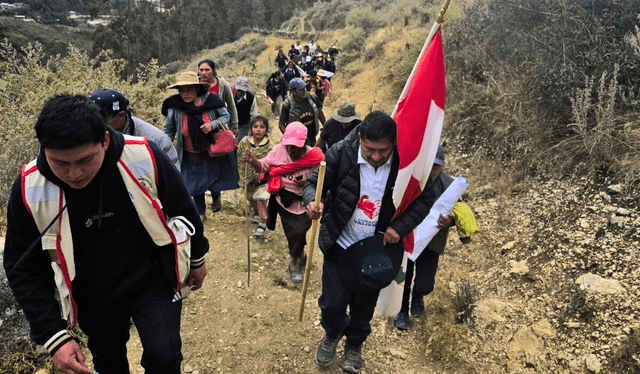 El alcalde de Pataz lleva 20 días en lo que ha denominado 'marcha de sacrificio'. Foto: cortesía. El alcalde de Pataz lleva 20 días en lo que ha denominado 'marcha de sacrificio'. Foto: cortesía.