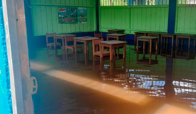  Putumayo. Colegio en el distrito de Yaguas y los evidentes estragos. Créditos: Municipalidad de Putumayo.    