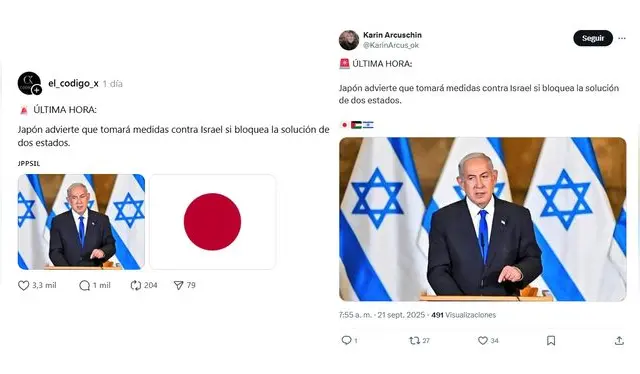 <em> Publicaciones desinformativas por las redes sociales de Threads y X. Foto: capturas de pantalla</em>   