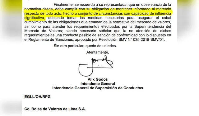 Inretail <strong>tiene la obligación legal</strong> de mantener informado al mercado sobre cualquier hecho en torno al caso Real Plaza Trujillo.    