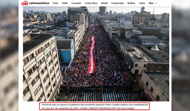 CNN - Imagen pertenece a la contramarcha en rechazo al gobierno de Pedro Castillo    