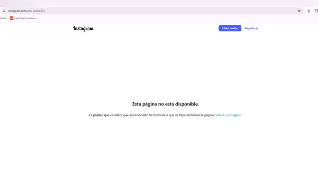  La cuenta de Ana Siucho no se encuentra disponible. Foto: IG   