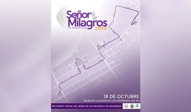  Próximo recorrido procesional 2025 – sábado 18 de octubre de 2025    