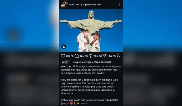  El mensaje de Everton Ribeiro en su cuenta de Instagram. Foto: IG - Everton Ribeiro.   