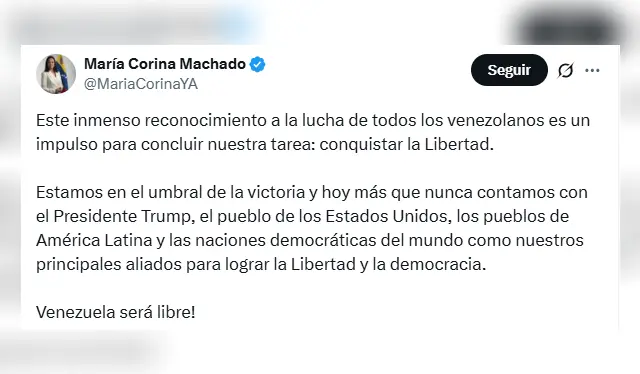 Publicación de Machado en X.    