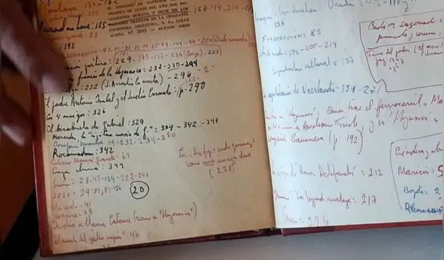  La calificación de 20 aparece en las páginas finales entre múltiples anotaciones de Vargas Llosa. Foto: Wilder Pari - La República.    