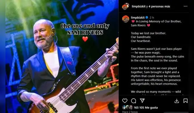 Sam Rivers será recordado por su música y su legado benéfico. Foto: Instagram Sam Rivers será recordado por su música y su legado benéfico. Foto: Instagram