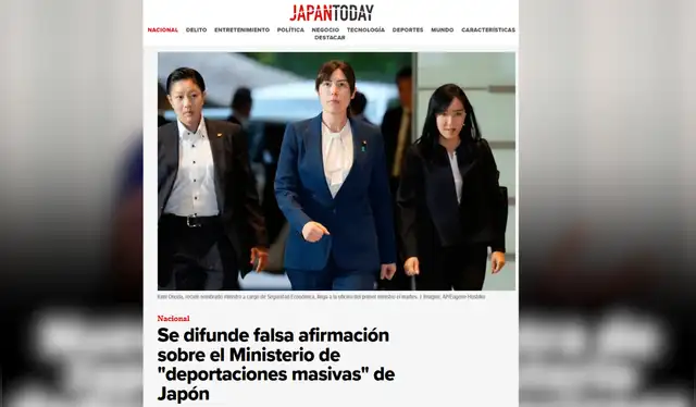 Japan Today desmiente la noticia de la creación del "Ministerio de deportaciones masivas" en Japón.   