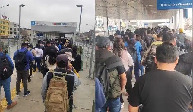 Ciudadanos reportan que llevan esperando más de 30 minutos en las colas sin que pase ninguna unidad del Metropolitano. Foto: Lía Peralta.   