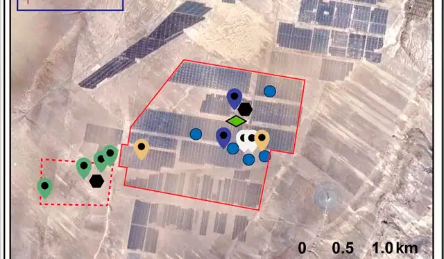  El Parque Fotovoltaico Gonghe ubicado en el desierto de Talatán. Foto: Nature   