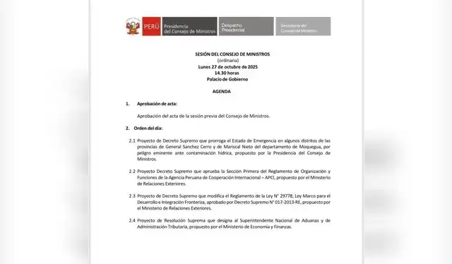 La salida de Edward Tovar se informó durante el fin de semana como parte de la sesión del Consejo de Ministros el lunes 27.    