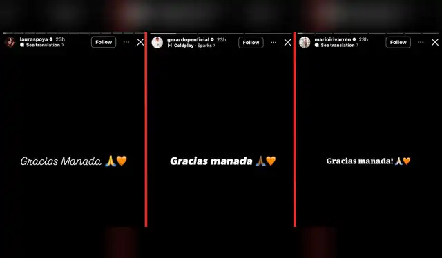 Conductores de 'Good Time' se despiden de sus seguidores a través de sus cuentas en Instagram. | <strong>Foto: </strong>Instagram Laura Spoya, Gerardo Pe y Mario Irivarren.   