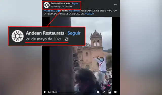 Keiko Fujimori es abucheada en Cusco en mayo de 2021.   