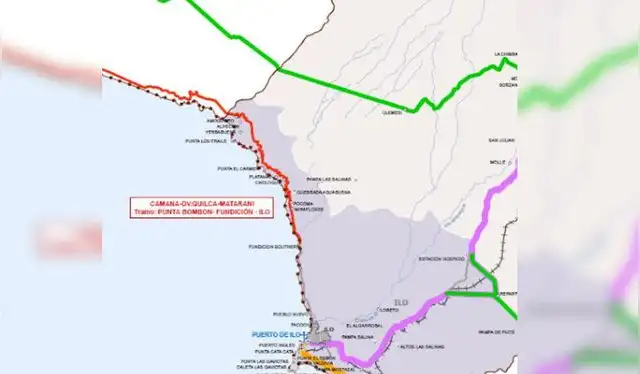Corredor Vial Atico – Dv. Quilca – Matarani – Ilo. Foto: difusión Corredor Vial Atico – Dv. Quilca – Matarani – Ilo. Foto: difusión