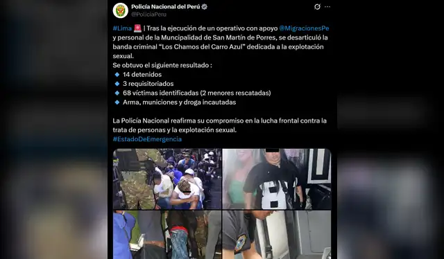 Los Chamos del Carro Azul fueron intervenidos por la PNP en la discoteca de SMP.