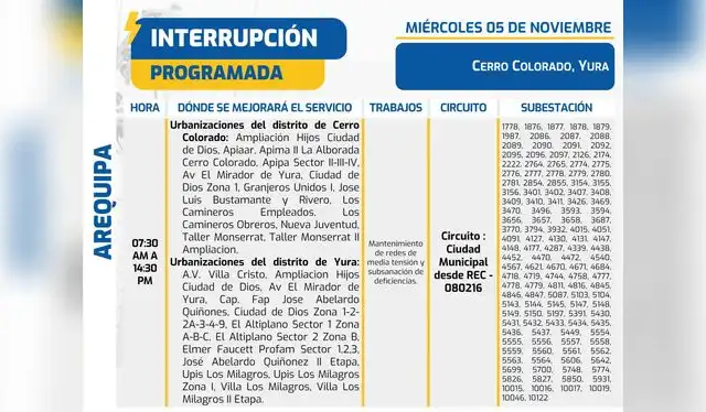 Seal anuncia corte de luz para la primera semana de noviembre. Foto: difusión Seal anuncia corte de luz para la primera semana de noviembre. Foto: difusión