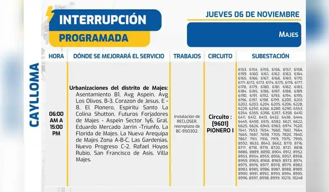 Seal anuncia corte de luz para la primera semana de noviembre. Foto: difusión Seal anuncia corte de luz para la primera semana de noviembre. Foto: difusión