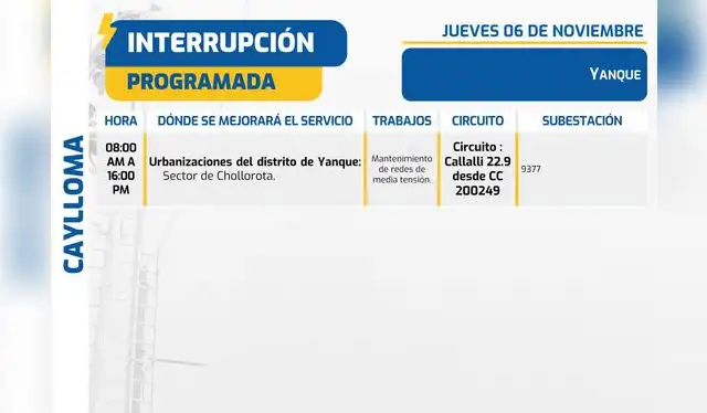 Seal anuncia corte de luz para la primera semana de noviembre. Foto: difusión Seal anuncia corte de luz para la primera semana de noviembre. Foto: difusión