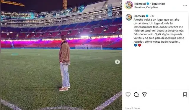  Messi visitó el nuevo Camp Nou. Foto: IG - Lionel Messi   
