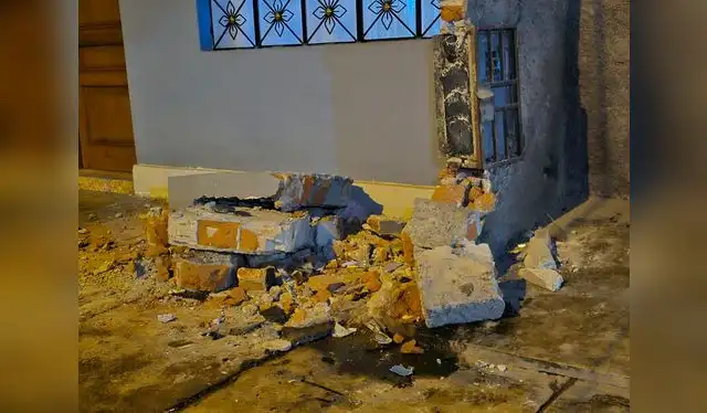 Vivienda dañada tras el accidente. Foto: Melissa Landa/ La República.    