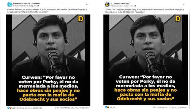 <em> Publicaciones desinformativas por la red social de Facebook. Foto: capturas de pantalla</em> <em> Publicaciones desinformativas por la red social de Facebook. Foto: capturas de pantalla</em>