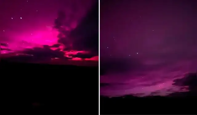  Auroras australes en Tierra del Fuego. Foto: X   