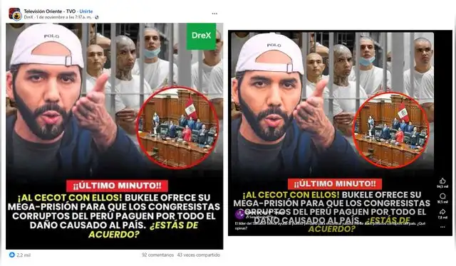 <em> Publicaciones desinformativas por las red social de Facebook. Foto: capturas de pantalla</em>.   