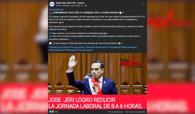 Publicación falsa difundida en Facebook Publicación falsa difundida en Facebook