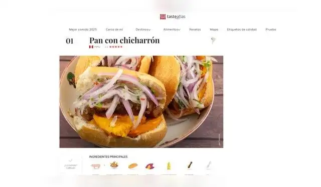 Taste Atlas reconoce al pan con chicharrón como el mejor sándwich sudamericano. Foto: Taste Atlas Taste Atlas reconoce al pan con chicharrón como el mejor sándwich sudamericano. Foto: Taste Atlas