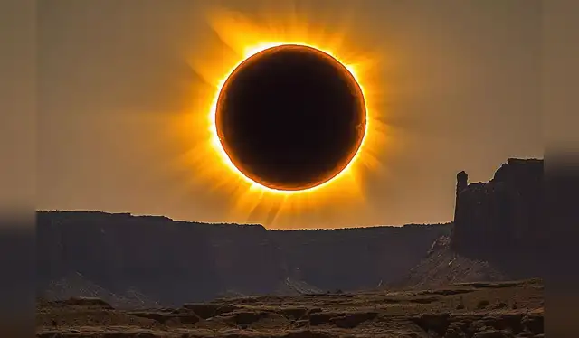 Durante el eclipse solar, el cielo se oscurecerá hasta que solo aparecerá una corona luminosa que rodeará la Luna. Foto: AdobeStock