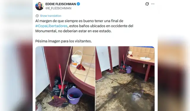 El periodista criticó los baños del Estadio Monumental. Foto: Lr/Libero   