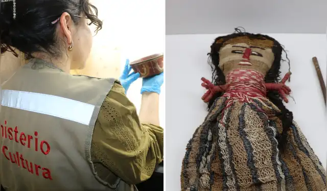 Entre los bienes recuperados se encuentran cántaros y muñecas. | Foto: Ministerio de Cultura | Composición: LR  