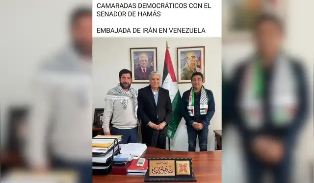  Publicación falsa sostiene que Guillermo Bermejo y Raúl Noblecilla se reunieron con el "senador de Hamás". Foto: Facebook   