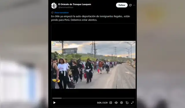 Publicación falsa difundida en redes. Fuente: X   