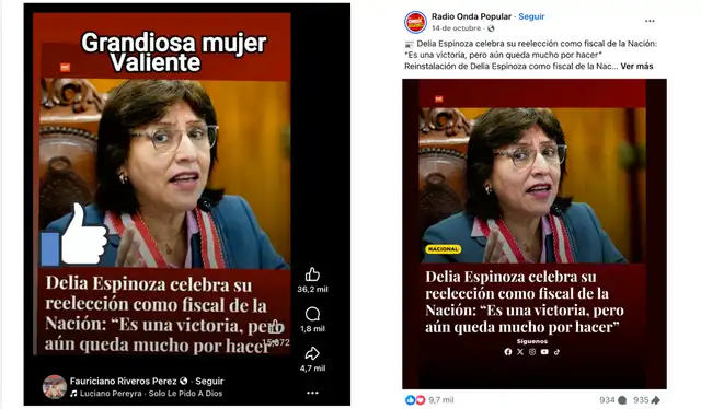 <em>Publicaciones desinformativas por la red social de Facebook. Foto: capturas de pantalla</em>.   