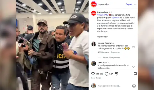 Publicación falsa creada con IA difundida en redes sociales. Fuente: Instagram.   