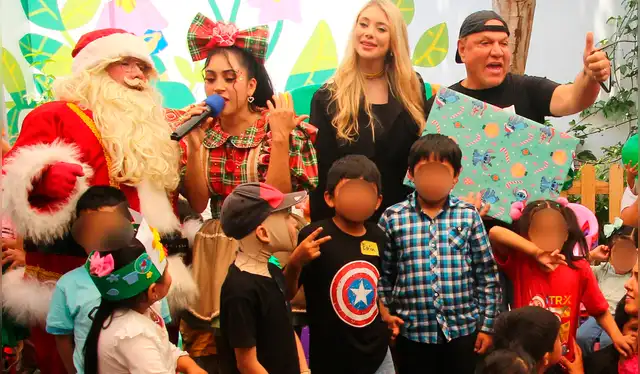 Mauricio Diez Canseco y Aixa Sosa apoyan a niños de ANIQUEM. Foto: difusión   