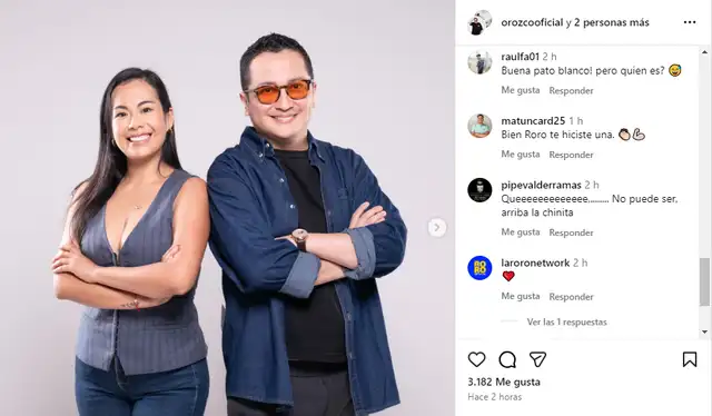 La bienvenida de Carlos Orozco a Fátima Chávez como nueva integrante de la 'Roro Network'. Foto: IG - Carlos Orozco   