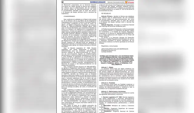 La nueva norma permitirá usar la geolocalización para rastrear y bloquear llamadas desde penales. Foto: El Peruano