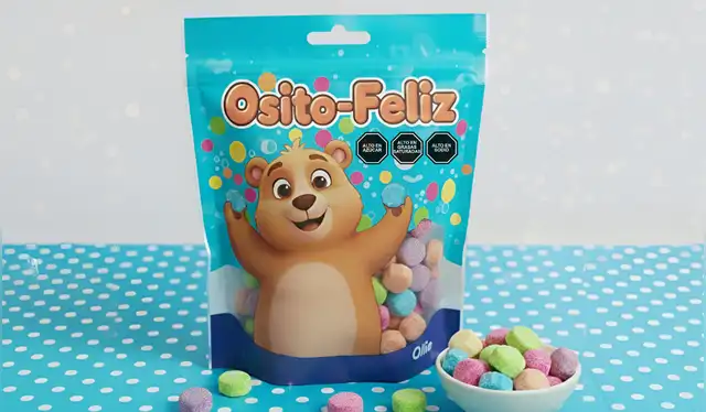  Producto con dibujos animados y octógonos. | Foto: IA   