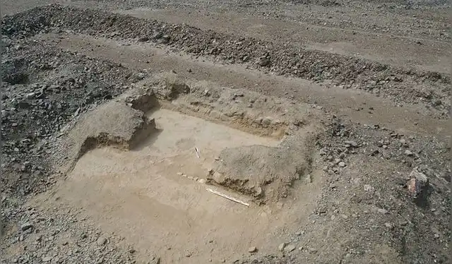  Vista aérea de las excavaciones en la estructura en forma de C. Foto: Antiquity   