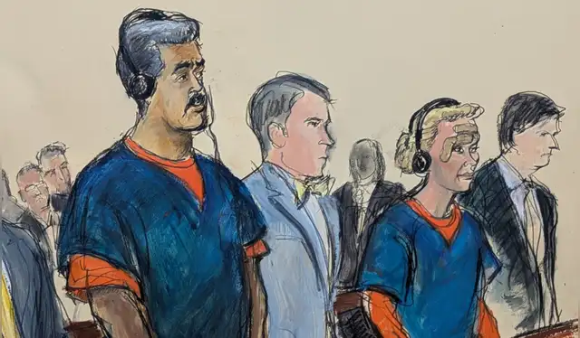 Boceto 2 de la audiencia de Nicolás Maduro el último 5 de enero. Foto: Elizabeth Williams Boceto 2 de la audiencia de Nicolás Maduro el último 5 de enero. Foto: Elizabeth Williams